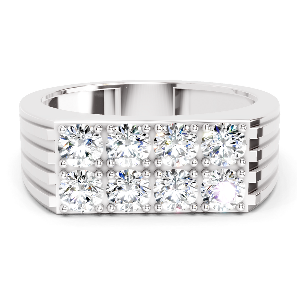1.52 Ct  Round Cluster Diamond Ring | 14K White Gold FG VS Quality Diamonds