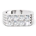 1.52 Ct  Round Cluster Diamond Ring | 14K White Gold FG VS Quality Diamonds