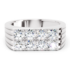 1.52 Ct  Round Cluster Diamond Ring | 14K White Gold FG VS Quality Diamonds
