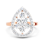 1.01 CT Round Cluster Diamond Ring | 14K Rose Gold