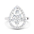 1.01 CT Round Cluster Diamond Ring | 14K White Gold
