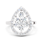 1.01 CT Round Cluster Diamond Ring | 14K White Gold