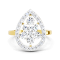 1.01 CT Round Cluster Diamond Ring | 14K Yellow Gold
