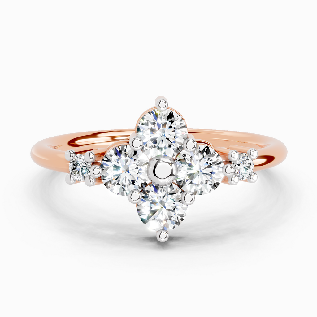0.71 Ct Cluster Ring | 14K Rose Gold