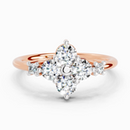 0.71 Ct Cluster Ring | 14K Rose Gold