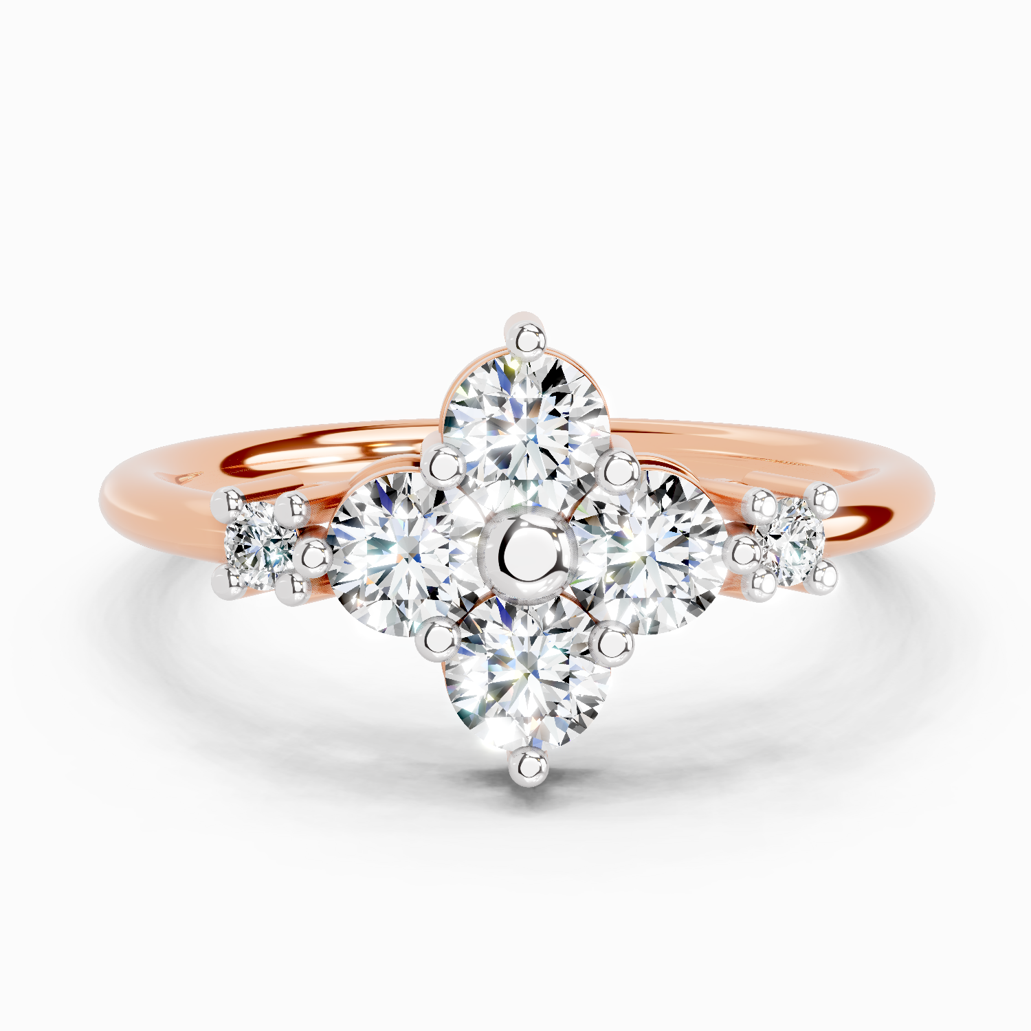 0.71 Ct Cluster Ring | 14K Rose Gold