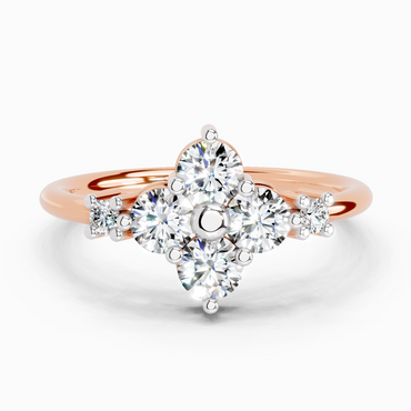 0.71 Ct Cluster Ring | 14K Rose Gold