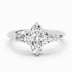 0.71 Ct Cluster Ring | 14K White Gold