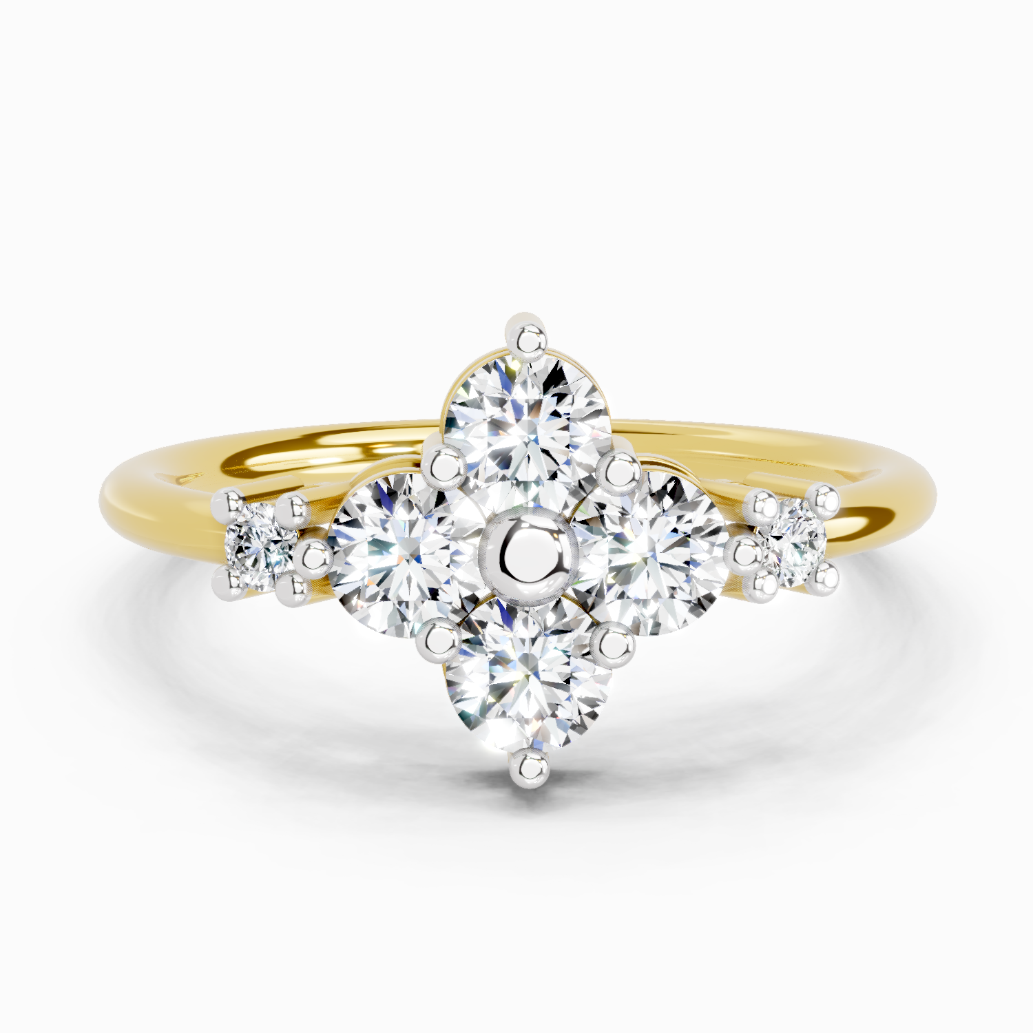 0.71 Ct Cluster Ring | 14K Yellow Gold