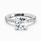 2.22 Ct Cushion Shape Diamond Ring | 14K White Gold