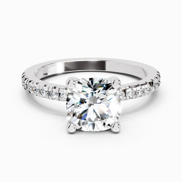 2.22 Ct Cushion Shape Diamond Ring | 14K White Gold