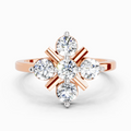 0.80 Ct Round Shape Cluster Ring | 14K Rose Gold