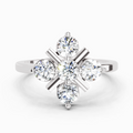 0.80 Ct Round Shape Cluster Ring | 14K White Gold