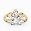 0.81 Ct Round Shape Diamond Flower Ring | 14K Yellow Gold