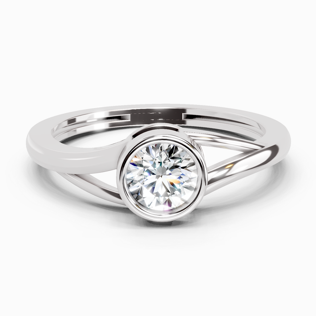 0.7 Ct Round Solitaire Ring | 14K White Gold