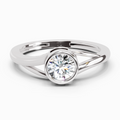 0.7 Ct Round Solitaire Ring | 14K White Gold
