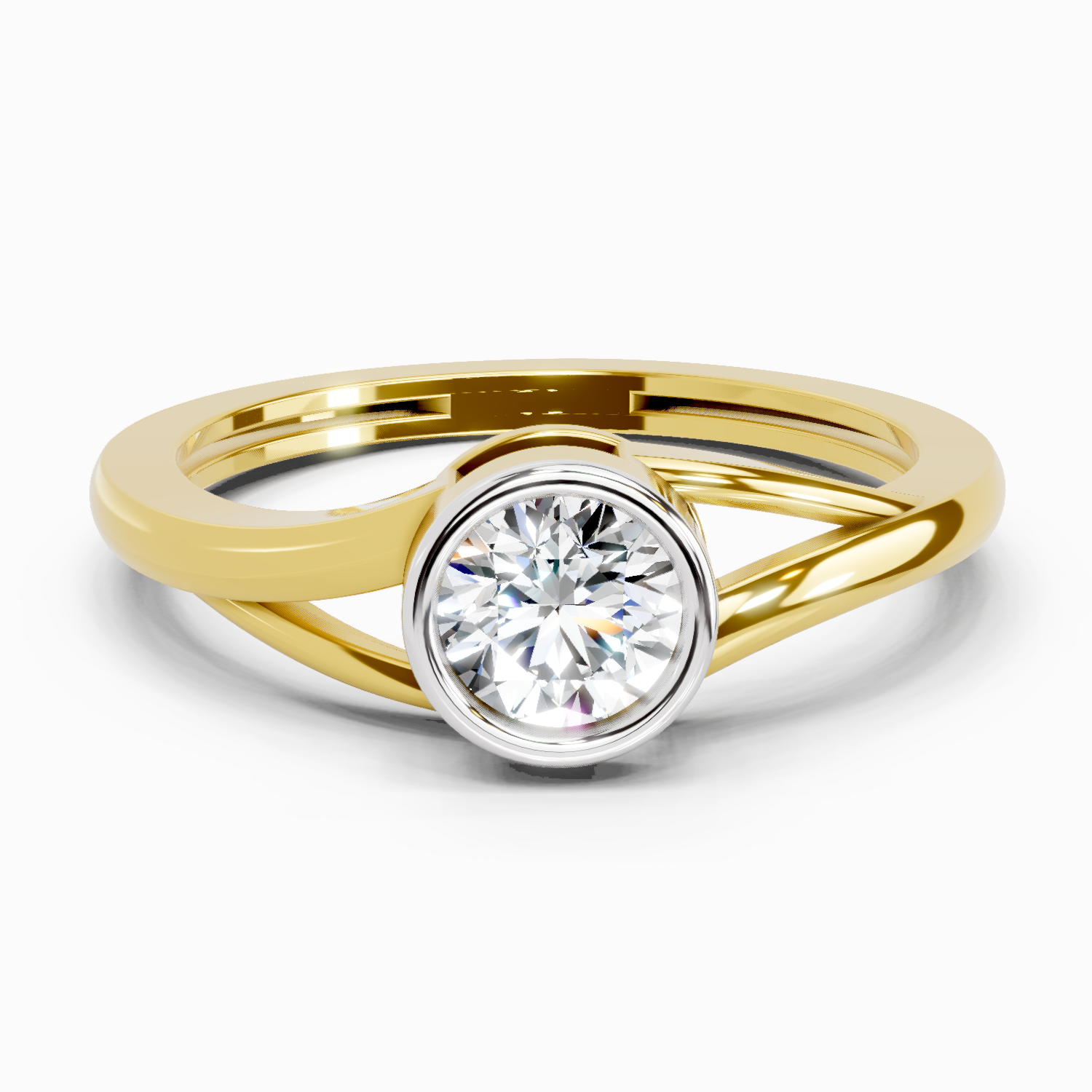 0.7 Ct Round Solitaire Ring | 14K Yellow Gold