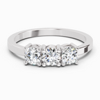 0.62 Ct Round Three Stone Ring | 14K White Gold