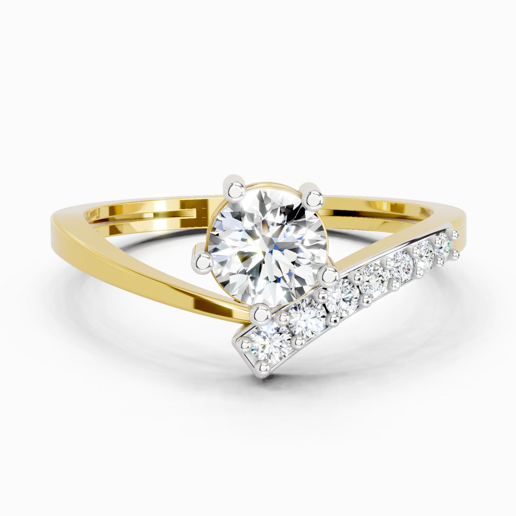 0.61 Ct Twist Bypass Diamond Ring | 14K Yellow Gold