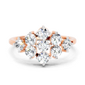 0.77 Carat Round Shape Cluster Diamond Ring | 14K Rose Gold