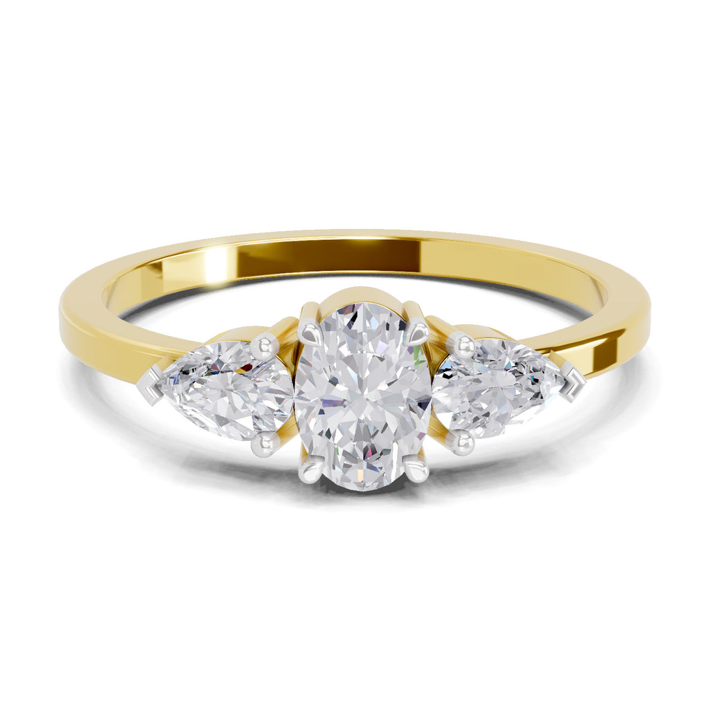 0.61 Carat Solitaire Lab Grown Diamond Ring In 14K Gold