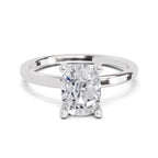 1.38 Carat Cushion Shape Solitaire Diamond Engagement Ring | 14K White Gold