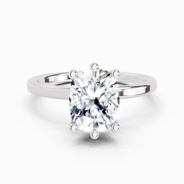 2.06 Carat Cushion Shape Solitaire Diamond Ring | 14K White Gold