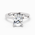 2.13 Carat Cushion Shape Solitaire Diamond Ring | 14K White Gold
