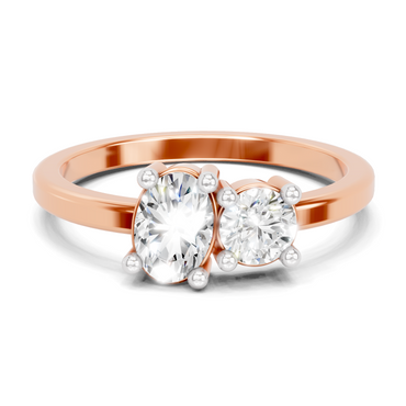 Sparkles Lab Grown Diamond 0.28 Forever Two Solitaire Ring| 14K Rose Gold