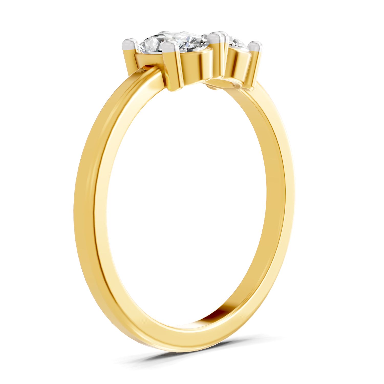 Sparkles Lab Grown Diamond 0.28 Forever Two Solitaire Ring| 14K Yellow Gold