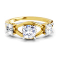 3 Stone 1 Ct  Round Shape Diamond | 14K Yellow Gold
