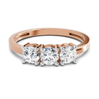 3 Stone 0.75 Ct  Round Shape Diamond | 14K Rose Gold