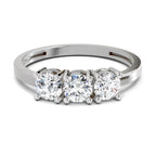 3 Stone 0.75 Ct  Round Shape Diamond | 14K White Gold