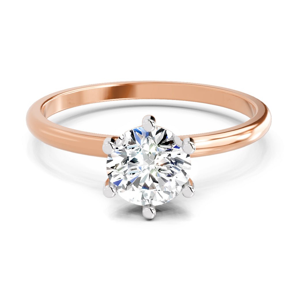 6 Prong Solitaire Ring | 14K Rose Gold