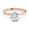 6 Prong Solitaire Ring | 14K Rose Gold