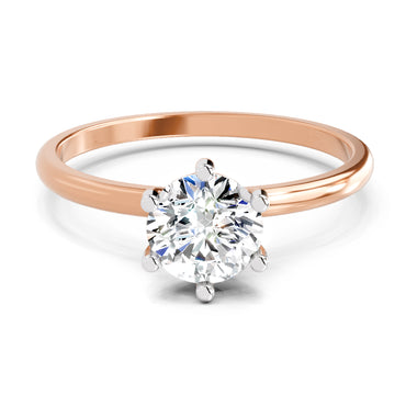 6 Prong Solitaire Ring | 14K Rose Gold