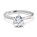 6 Prong Solitaire Ring | 14K White Gold