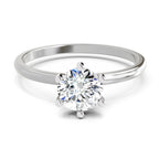 6 Prong Solitaire Ring | 14K White Gold