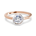 Bezel Solitaire Ring | 14K Rose Gold