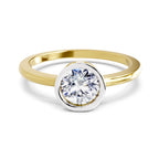 Bezel Solitaire 0.75 Ct  Round Shape Diamond | 14K Yellow Gold