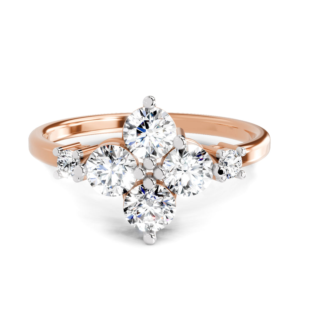 Four Stone Cluster Ring | 14K Rose Gold
