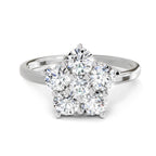 1.13 Ct Floral Ring |  14K White Gold