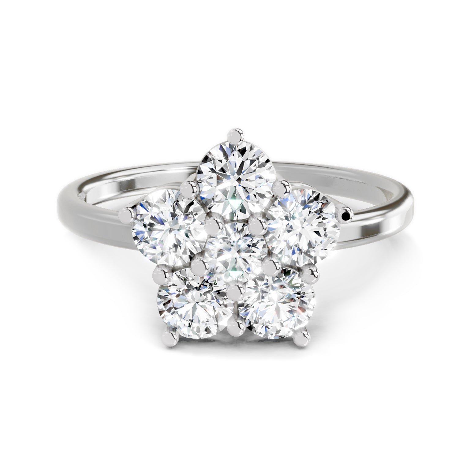 1.13 Ct Floral Ring |  14K White Gold