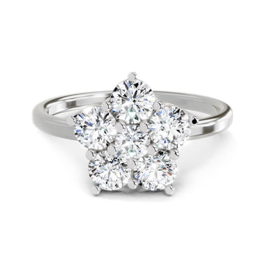 1.13 Ct Floral Ring |  14K White Gold