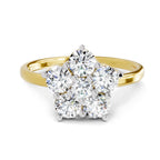 1.13 Ct Floral Ring |  14K Yellow Gold