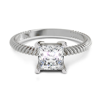 1 Ct Square Ring |  14K White Gold