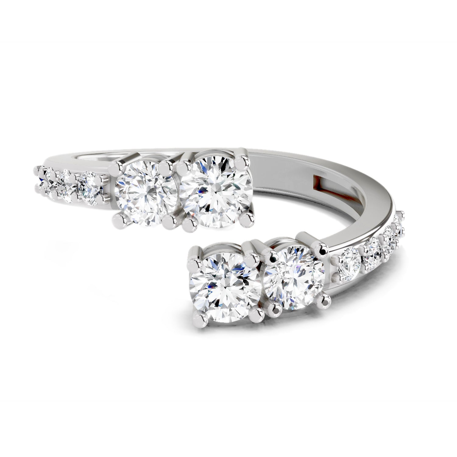 0.96 Ct Open Ring |  14K White Gold