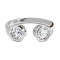 2 Stone Open 1 Ct Round Shape Diamond | 14K White Gold