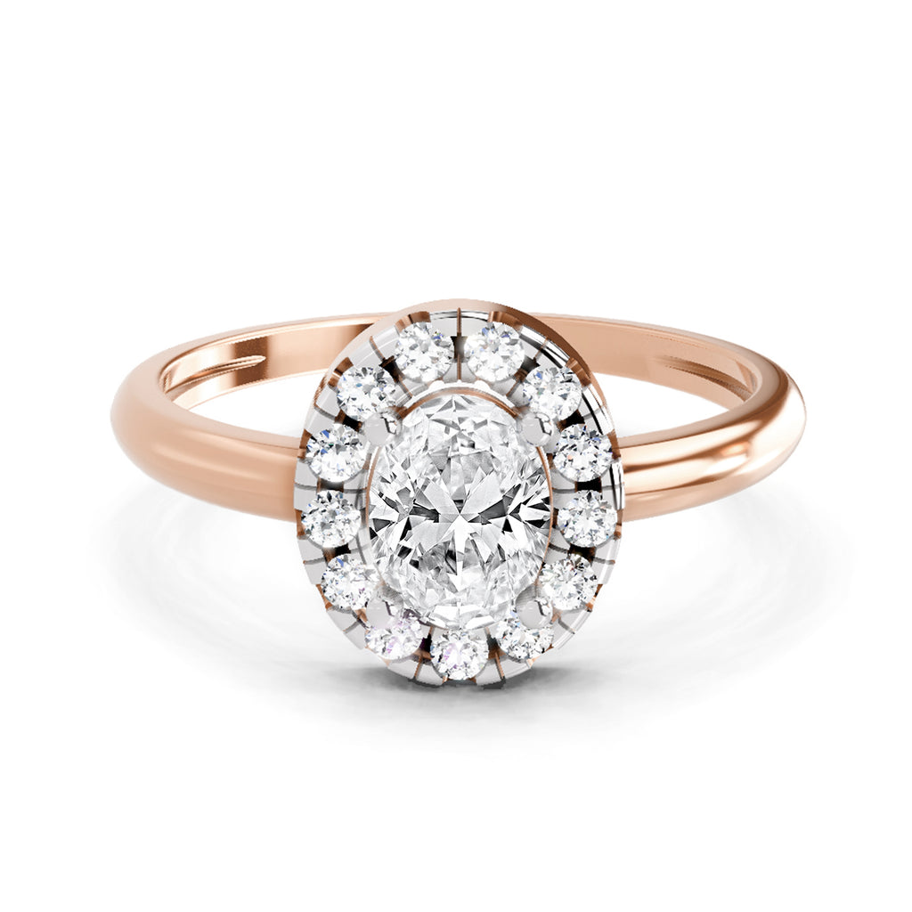 0.75 Oval Shape Diamond | 14K Rose Gold