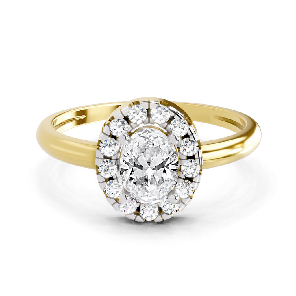 0.75 Oval Shape Diamond | 14K Yellow Gold